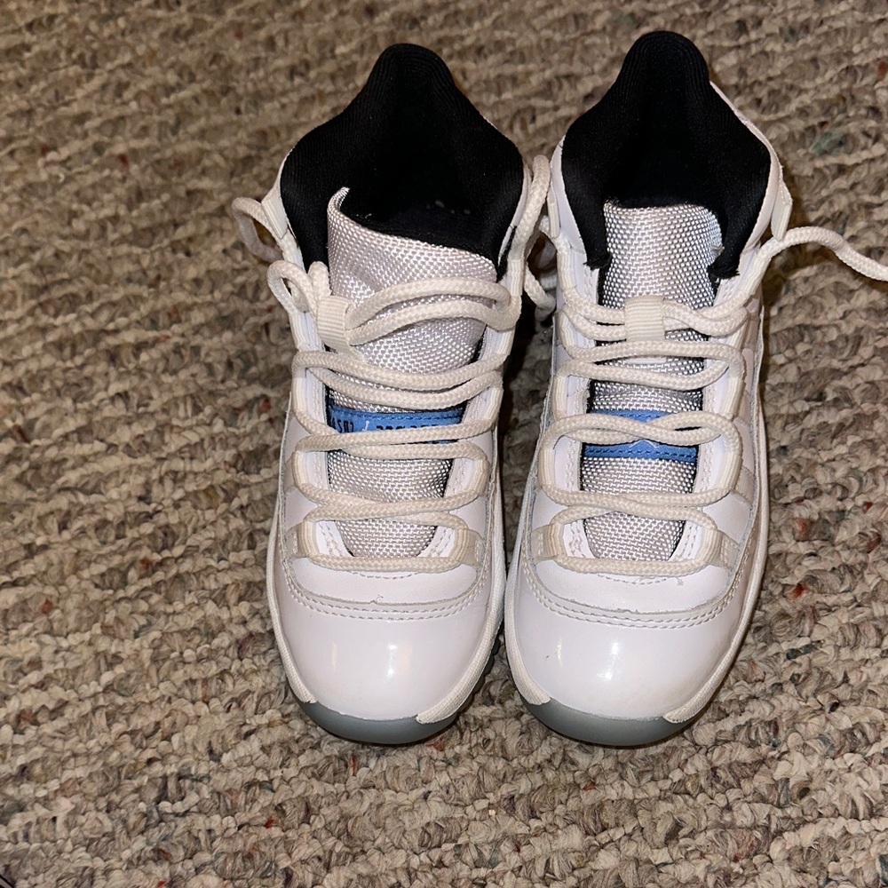 Jordan Kids White and Light Blue Sneakers